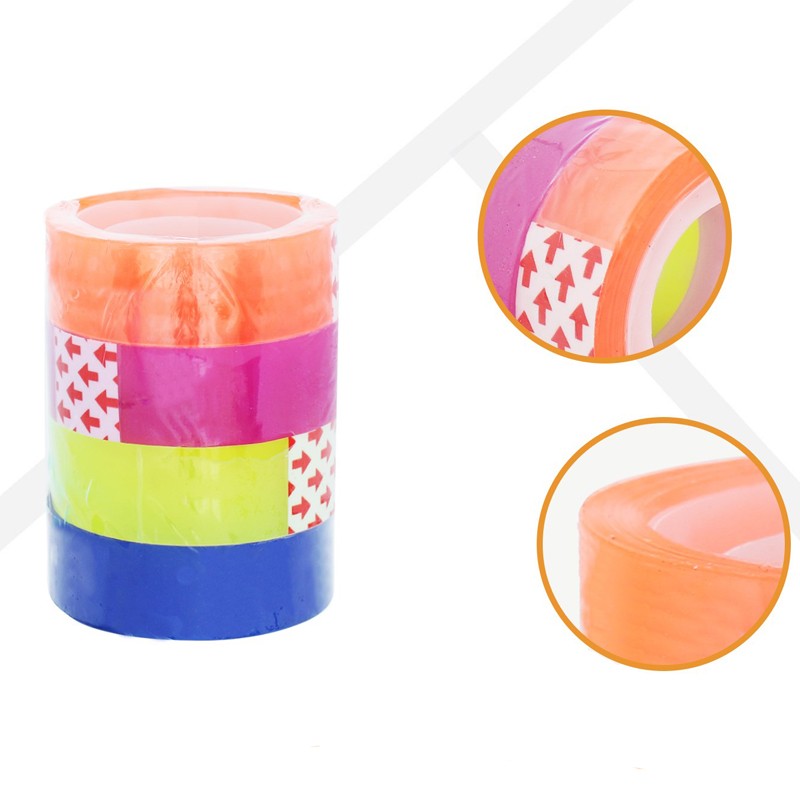 Banda scotch multicolora, 1.5 cm x 15 m, set 4 bucati - imagine 3